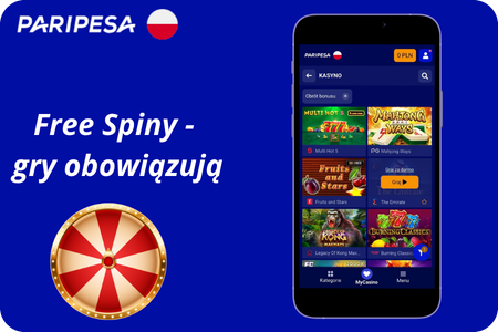 Paripesa Casino Free Spiny na jakie gry obowiązują