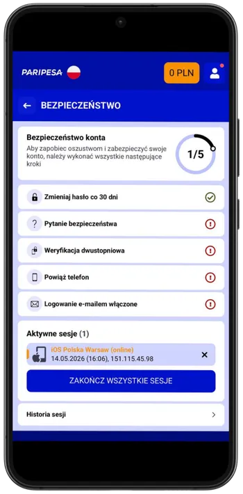 Paripesa Logowanie użytkownika