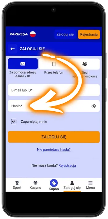 Paripesa Casino Podaj hasło do konta