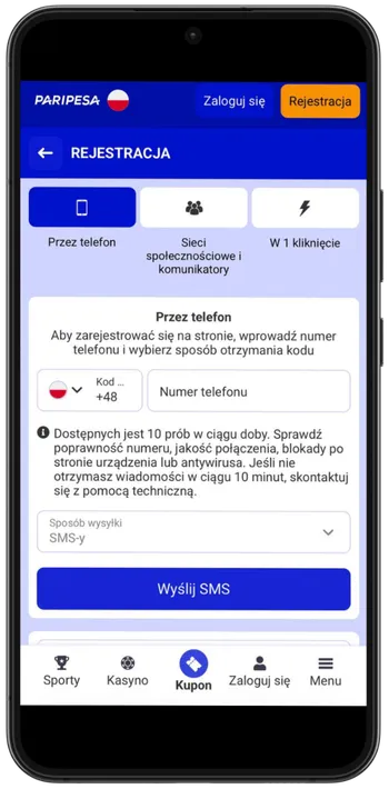 Paripesa Casino Załóż konto Paripesa: