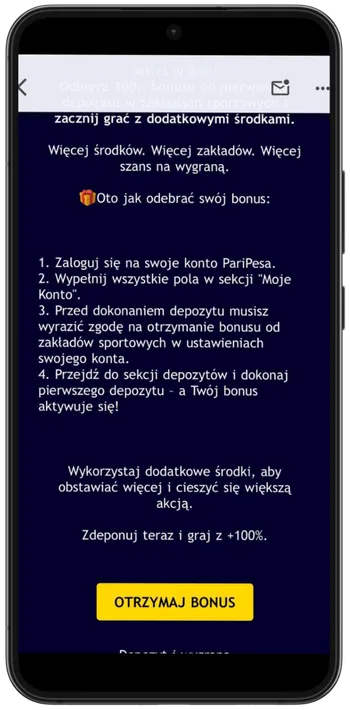 Paripesa Casino Potwierdź rejestrację